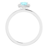 14K White Aquamarine & .05 CTW Diamond Ring photo 2