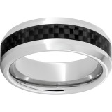 Serinium Beveled Edge Band with Black Carbon Fiber Inlay photo