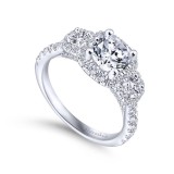Gabriel & Co. 14k White Gold Entwined Halo Engagement Ring photo 3