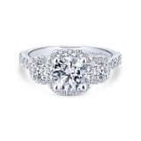 Gabriel & Co. 14k White Gold Entwined Halo Engagement Ring photo