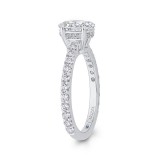 Shah Luxury Oval Diamond Engagement Ring In 14K White Gold (Semi-Mount) photo 3