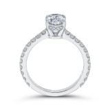 Shah Luxury Oval Diamond Engagement Ring In 14K White Gold (Semi-Mount) photo 4