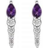 14K White Amethyst & 1/4 CTW Diamond Earrings photo 2