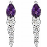 14K White Amethyst & 1/4 CTW Diamond Earrings photo 2