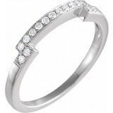 14K White 1/8 CTW Diamond Matching Band photo