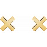 14K Yellow 7.9 mm X Earrings photo 2