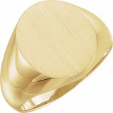 10K Yellow 16x14 mm Oval Signet Ring photo