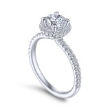 Gabriel & Co. 14k White Gold Contemporary Halo Engagement Ring photo 3