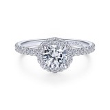 Gabriel & Co. 14k White Gold Contemporary Halo Engagement Ring photo