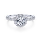 Gabriel & Co. 14k White Gold Contemporary Halo Engagement Ring photo