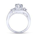 Gabriel & Co. 14k White Gold Contemporary 3 Stone Engagement Ring photo 2