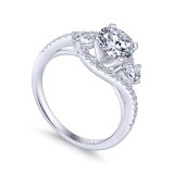 Gabriel & Co. 14k White Gold Contemporary 3 Stone Engagement Ring photo 3