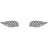 14K White .03 CTW Diamond Angel Wing Earrings photo 2