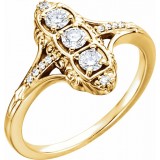 14K Yellow 1/3 CTW Diamond 3-Stone Ring photo