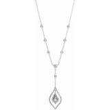 14K White 7/8 CTW Diamond Geometric 18 Necklace photo