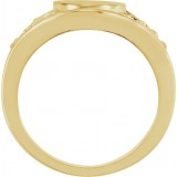 14K Yellow 12.8x9 mm Oval Signet Ring photo 2