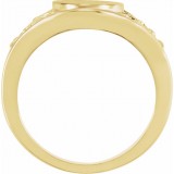 14K Yellow 12.8x9 mm Oval Signet Ring photo 4