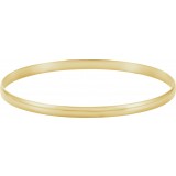 14K Yellow 4 mm Half Round Bangle 7 1/2 Bracelet photo