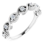 14K White 1/5 CTW Diamond Stackable Ring photo