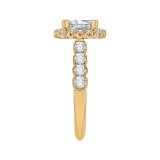 Shah Luxury 14K Yellow Gold Princess Diamond Halo Engagement Ring (Semi-Mount) photo 3