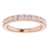 14K Rose 3/4 CTW Diamond French-Set Anniversary Band photo 3