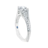 Shah Luxury 14K White Gold Round Diamond Engagement Ring with Split Shank (Semi-Mount) photo 3