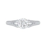 Shah Luxury 14K White Gold Round Diamond Engagement Ring with Split Shank (Semi-Mount) photo