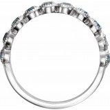 14K White Aquamarine Beaded Ring photo 2