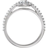 14K White 1/2 CTW Diamond Cluster Halo-Style Engagement Ring photo 2