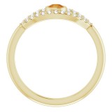 14K Yellow Citrine & White Sapphire Evil Eye Ring photo 2