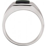 14K White 10 mm Square Onyx Ring photo 2
