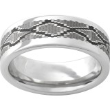 Serinium Pipe Cut Band with Snake Laser Engraving photo