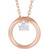 14K Rose 1/10 CTW Diamond Circle 16-18 Necklace photo