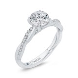 Shah Luxury 14K White Gold Diamond Engagement Ring (Semi-Mount) photo 2