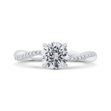 Shah Luxury 14K White Gold Diamond Engagement Ring (Semi-Mount) photo