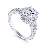 Gabriel & Co. 14k White Gold Contemporary Halo Engagement Ring photo 3