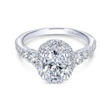 Gabriel & Co. 14k White Gold Contemporary Halo Engagement Ring photo