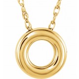 14K Yellow 10 mm Circle 18 Necklace photo