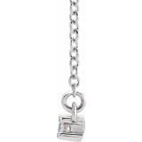 14K White Aquamarine & 1/5 CTW Diamond 18 Necklace photo 2