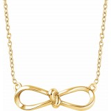14K Yellow Bow 18 Necklace photo