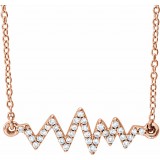 14K Rose 1/6 CTW Diamond Heartbeat 16-18 Necklace photo