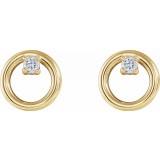 14K Yellow .06 CTW Diamond Circle Earrings photo 2