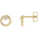 14K Yellow .06 CTW Diamond Circle Earrings photo