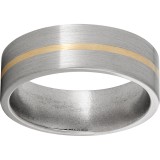 Titanium Flat Band with a 1mm 14K Yellow Gold Inlay and Satin Finish photo