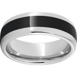 Serinium Domed Band with Black CeramicInlay photo