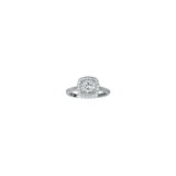 True Romance 14k White 0.50ct Diamond Double Halo Semi Mount Engagement Ring photo