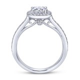 Gabriel & Co. 14k White Gold Victorian Halo Engagement Ring photo 2