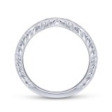 Gabriel & Co. 14k White Gold Victorian Curved Wedding Band photo 2