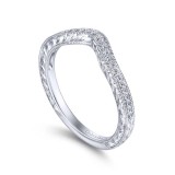 Gabriel & Co. 14k White Gold Victorian Curved Wedding Band photo 3