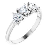 14K White 1 CTW Diamond Three-Stone Anniversary Band photo